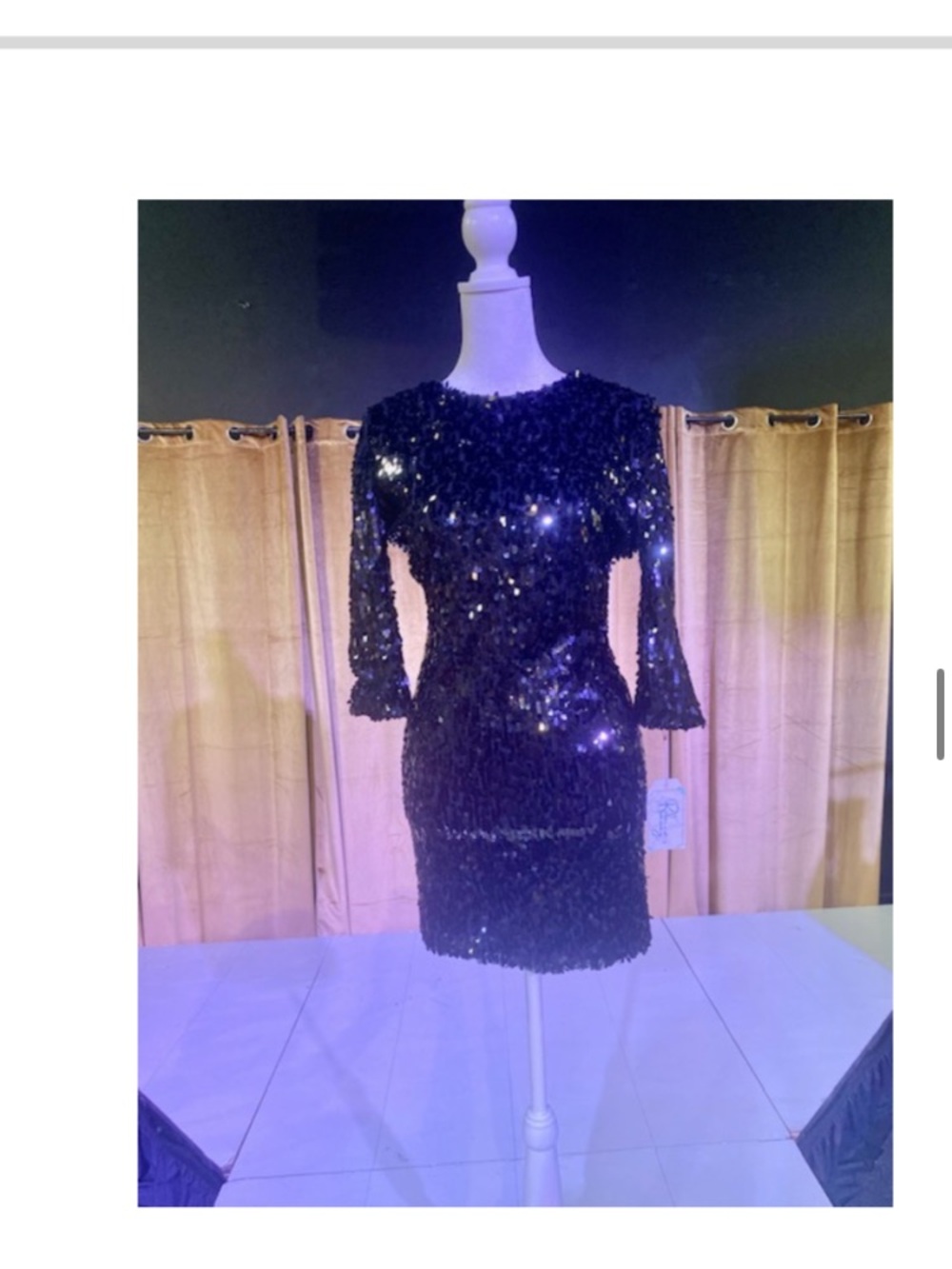 Elegant Black Sequin Cocktail Dress - Women's